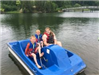 Family on a paddleboat