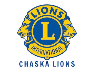 Blue, yellow, and white logo for Chaska Lions 