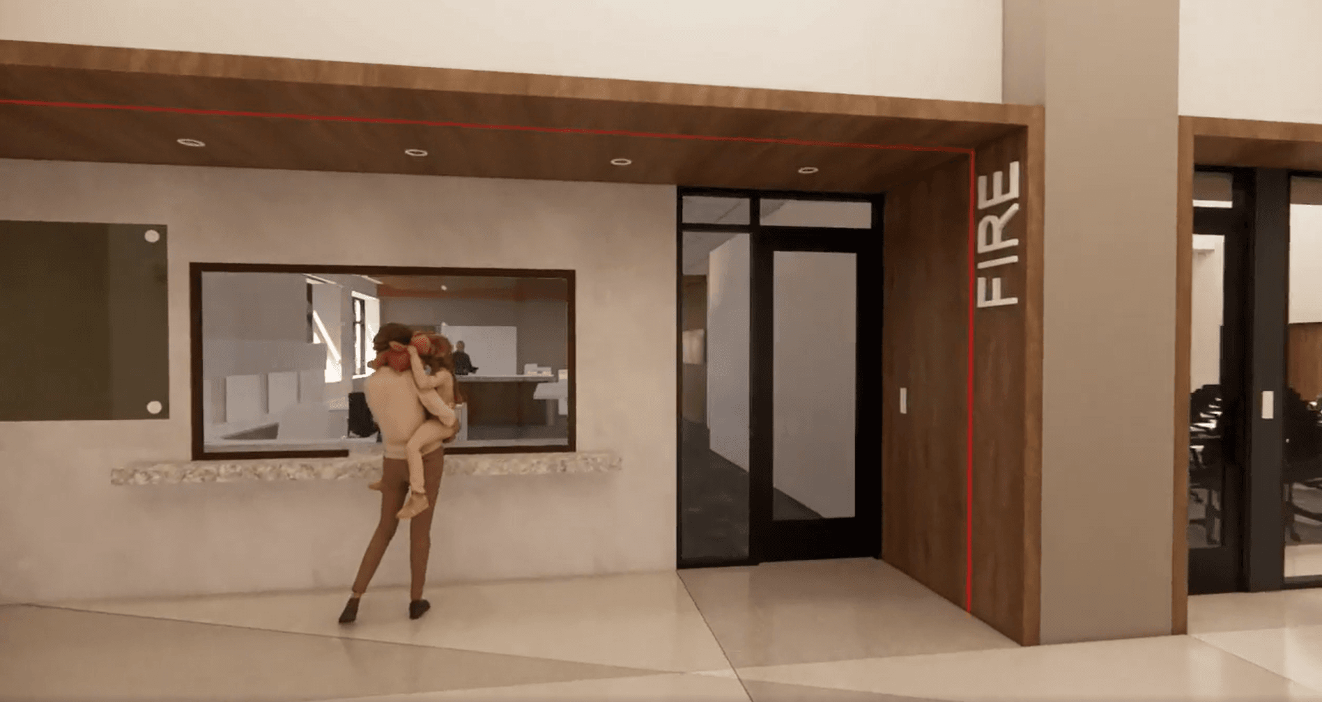 View of the fire department from lobby